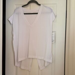 Athleta White V-Neck Top